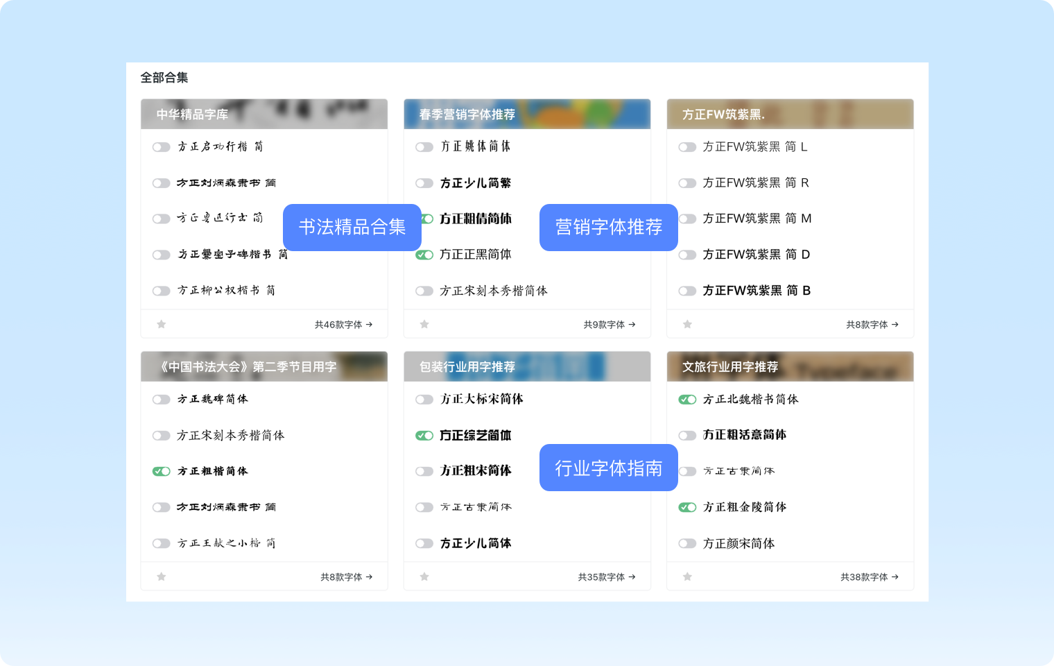 字体合集示意